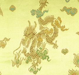 Látka brokát orientální motiv zelená