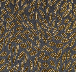 Brokát drobné lístečky zlatočerný