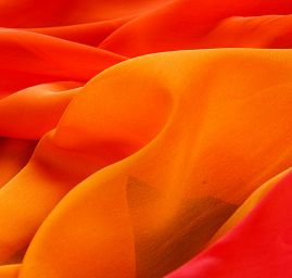 Šifon duhový červený/oranžový/fuchsiový