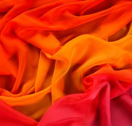 Šifon duhový červený/oranžový/fuchsiový