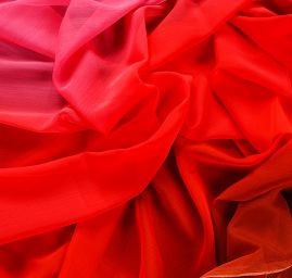 Šifon duhový červený/hnědý/růžový