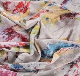 Žakárová látka tisk páv