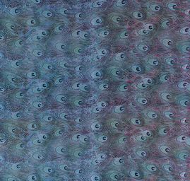 Šifon vzor paví pera digitální tisk tyrkysová