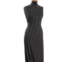 Jemný viskozový úplet puntík bílá/černá 