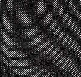 Látka šatovka puntík bílá/černá