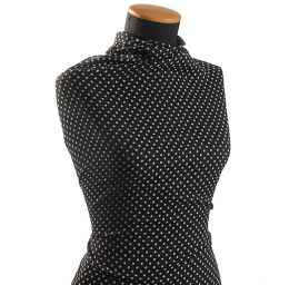 Šifon plisé vzor puntík bílý/černý