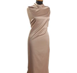 Satén pružný matný béžové barvy