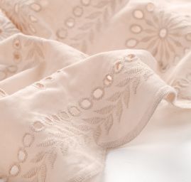 Krajka madeira květy/lístky béžová