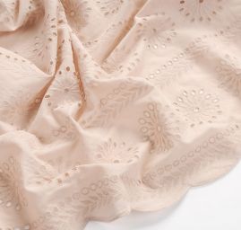 Krajka madeira květy/lístky béžová