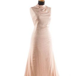 Cupro šatová látka tělové barvy