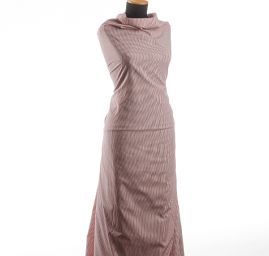 Bavlněná látka vzor proužky vínovobílá