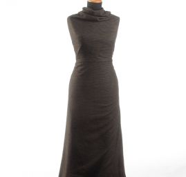 Bavlněný žakár proužky hnědý