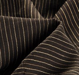 Bavlněný žakár proužky hnědý