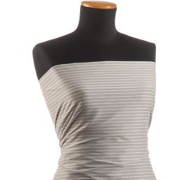 Pružná bavlněná látka vzor proužky modrosmetanová