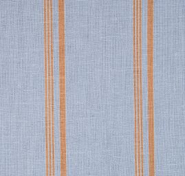 Lněná látka proužky modrá/hnědá