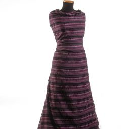 Bavlněný žakár proužky fialový