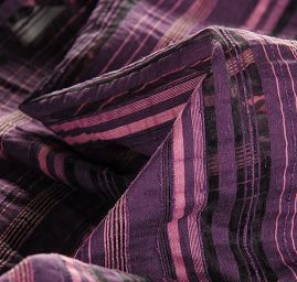 Bavlněný žakár proužky fialový