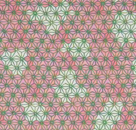 Úplet viskozový geometrický vzor růžová/zelená