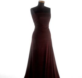 Úplet viskozový matný proužek vínovočervený