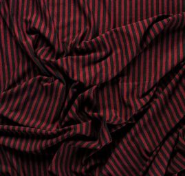 Úplet viskozový matný proužek vínovočervený