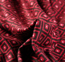 Úplet viskozový čtverečky červené