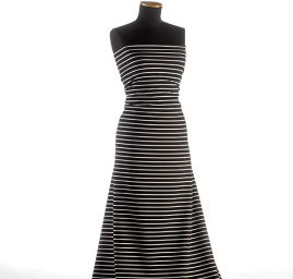 Úplet polyester bílé proužky