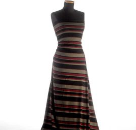 Úplet viskozový červené pruhy