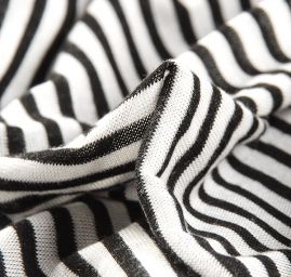 Úplet bavlněný proužek černé bílé