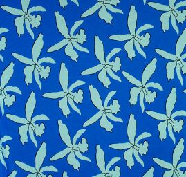 Úplet viskozový květinový vzor sv.modrý