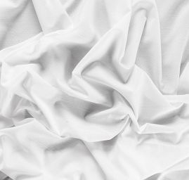 Popelín žakárový vzor kostky bílý