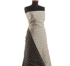 Kostýmová látka piké černá/slonová kost