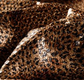 Imitace kůže s flitry a tiskem zvířecí motiv