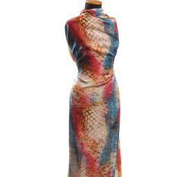 Jemný satén digitální tisk zvířecí motiv červená