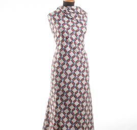 Bavlněná látka tisk geometrický motiv bílá II. jak.