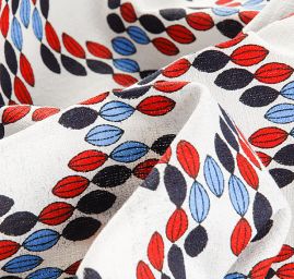 Bavlněná látka tisk geometrický motiv bílá II. jak.