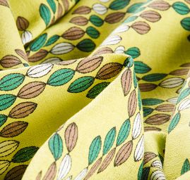 Bavlněná látka tisk geometrický motiv zelená