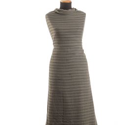 Vlněný voál vzor proužků zelený