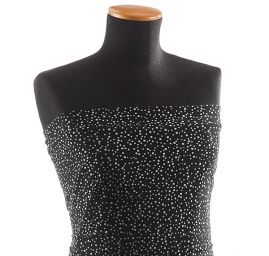 Letní úplet vzor malých nepravidelných puntíků černý