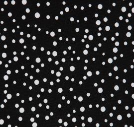 Letní úplet vzor malých nepravidelných puntíků černý