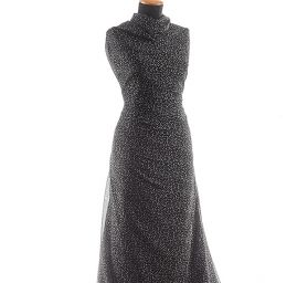 Šifon malý puntík nepravidelný černý