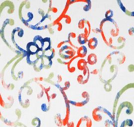 Letní úplet motiv květinového ornamentu bílý