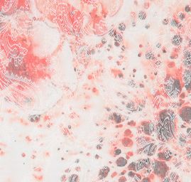 Žakárová pružná látka tisk květy červená