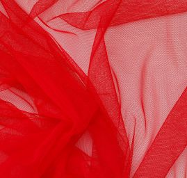 Tyl pružný jemný jasně červené barvy