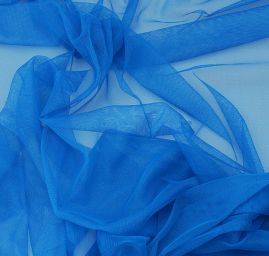 Tyl pružný jemný v modré barvě