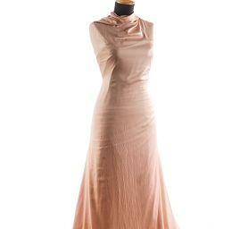 Cupro šatová látka pudrová