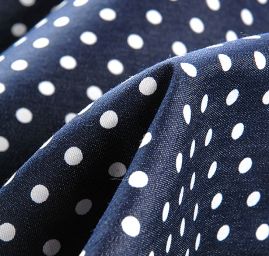 Riflovina pružná tisk puntík 