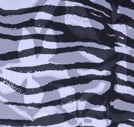 Hedvábný šifon zvířecí motiv fialovočerný