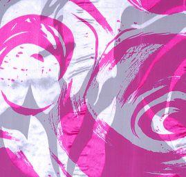 Hedvbáný šifon abstraktní motiv růžovobílý