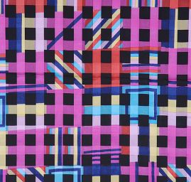 Žakárový šifon geometrický motiv 