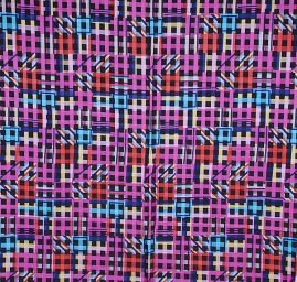 Žakárový šifon geometrický motiv 